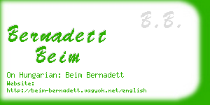 bernadett beim business card